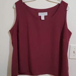 Maggie McNaughton Maroon Dressy Tank - 1X